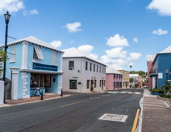 colorful structures on York street in st. george bermuda | vistor information center