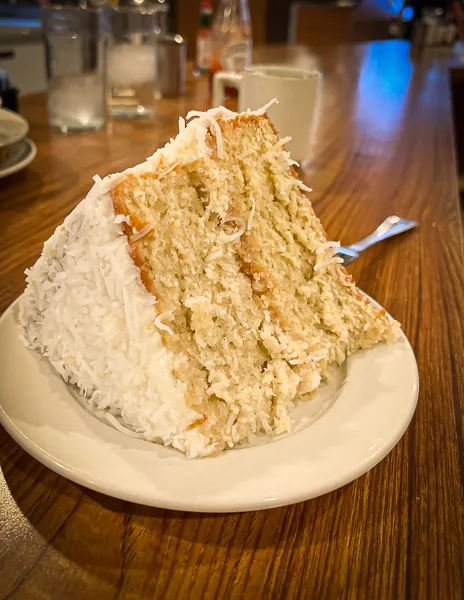 coconut cake at pie n burger