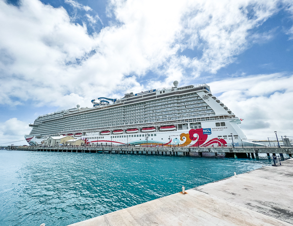 norwegian joy docked at bermuda cruise port