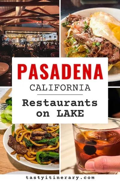 pinterest marketing image | restaurants on lake in pasadena california