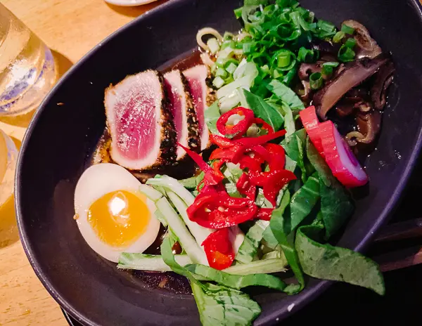 ahi tuna ramen from ama restaurant