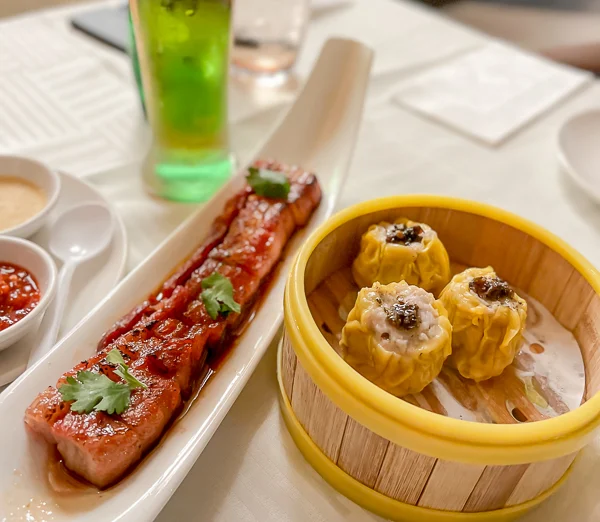 Bbq pork and dumplings at chef tony