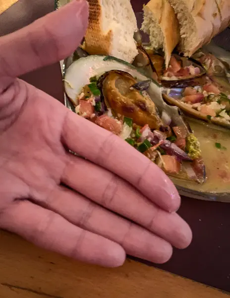 clams the size of my hand at hanalei gourmet