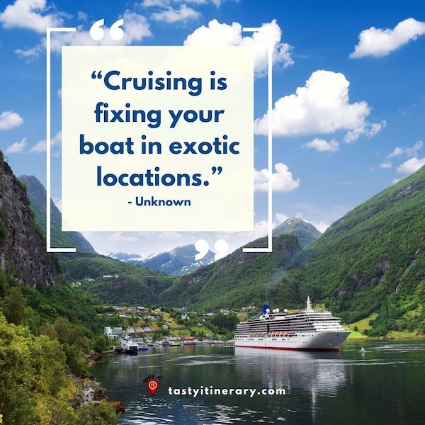 grahpic for Cruising is fixing your boat in exotic locations quote