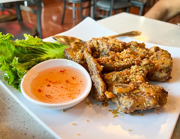 crispy garlic short ribs at janejira thai