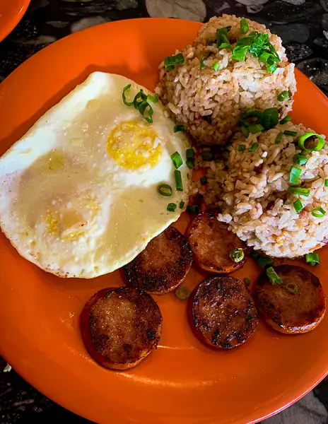 eggs with portugese sausage at kountry kitchen