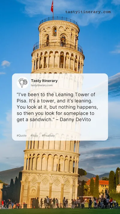 image of leaning tower of pisa and quote