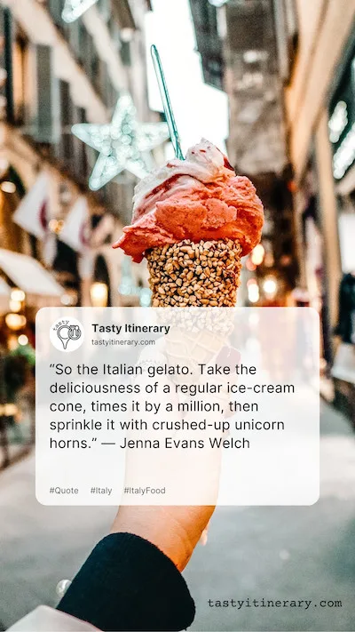 image of italian gelato with quote
