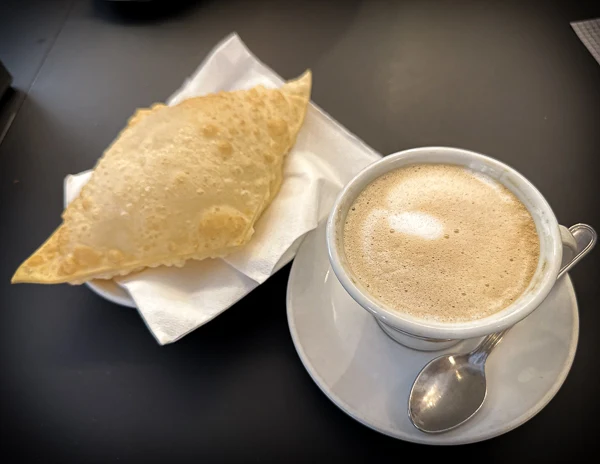 gnocco fritto with cappucino in modena italy