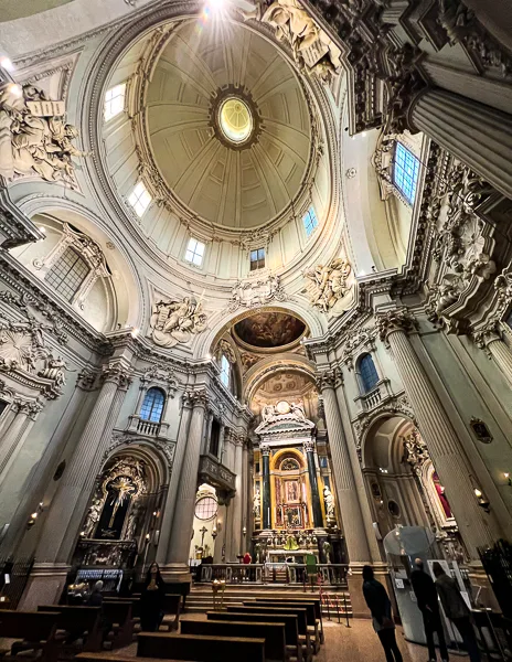 Inside the Basilica of San Petronio in Bologna Italy