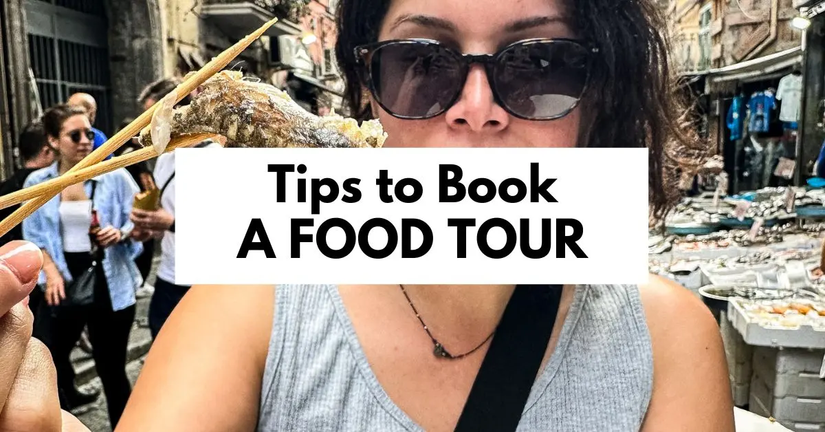 featured blog imaged with text | tips to book a food tour