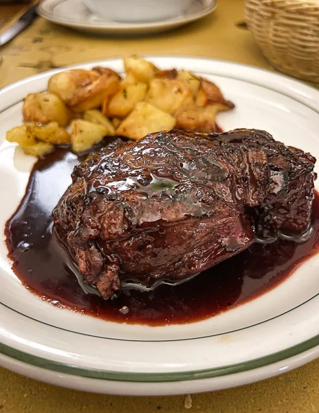 wild boar steak from cinghiale bianco in florence