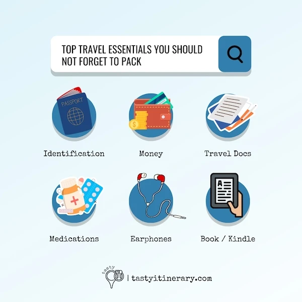 graphic | top travel essentials to pack