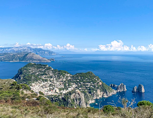 views from mount solaro in capri italy in october