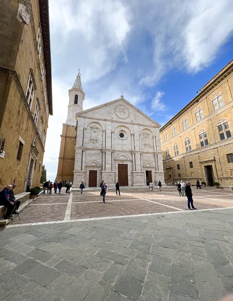 outside the duomo di pienza