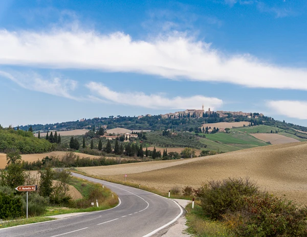 hilltop town of pienza italy