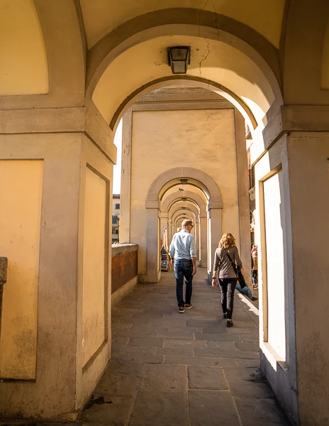 porticoes along the arno river