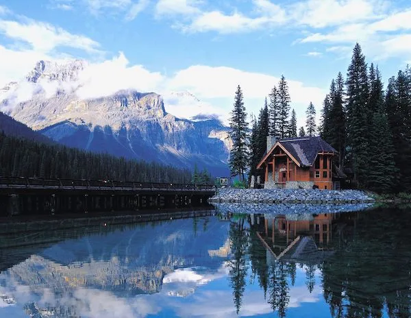 a sole cabin lakeside