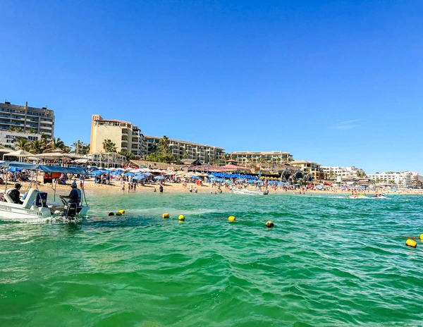 busy day at el medano beach cabo san lucas