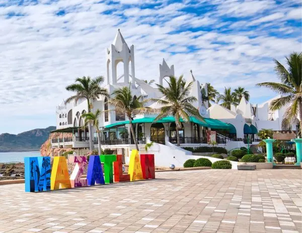 colorful mazatlan sign in the golden zone