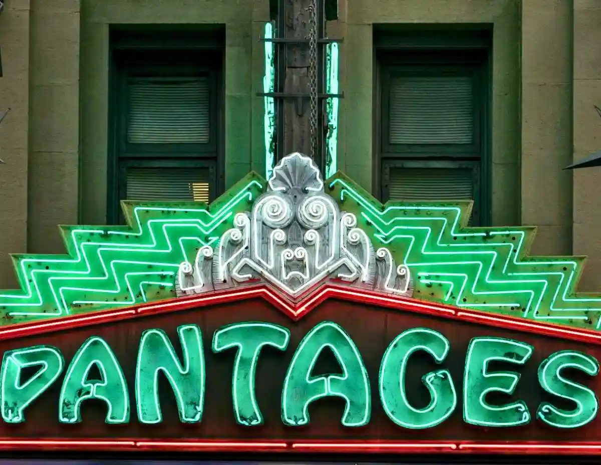 close up of pantages theater sign