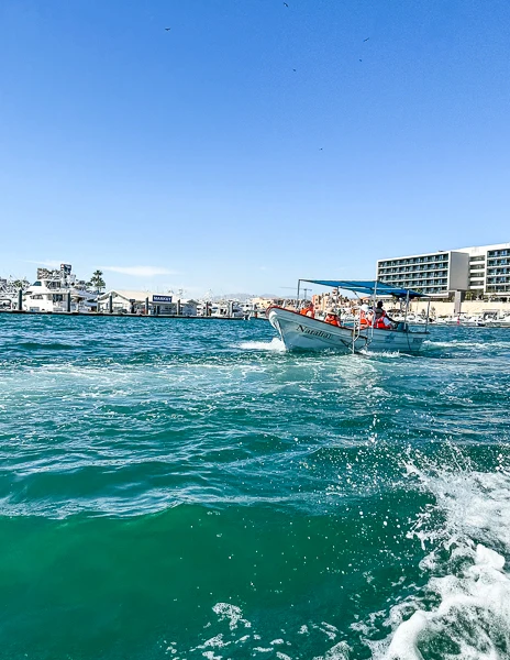 water taxi with passengers in cabo san lucas