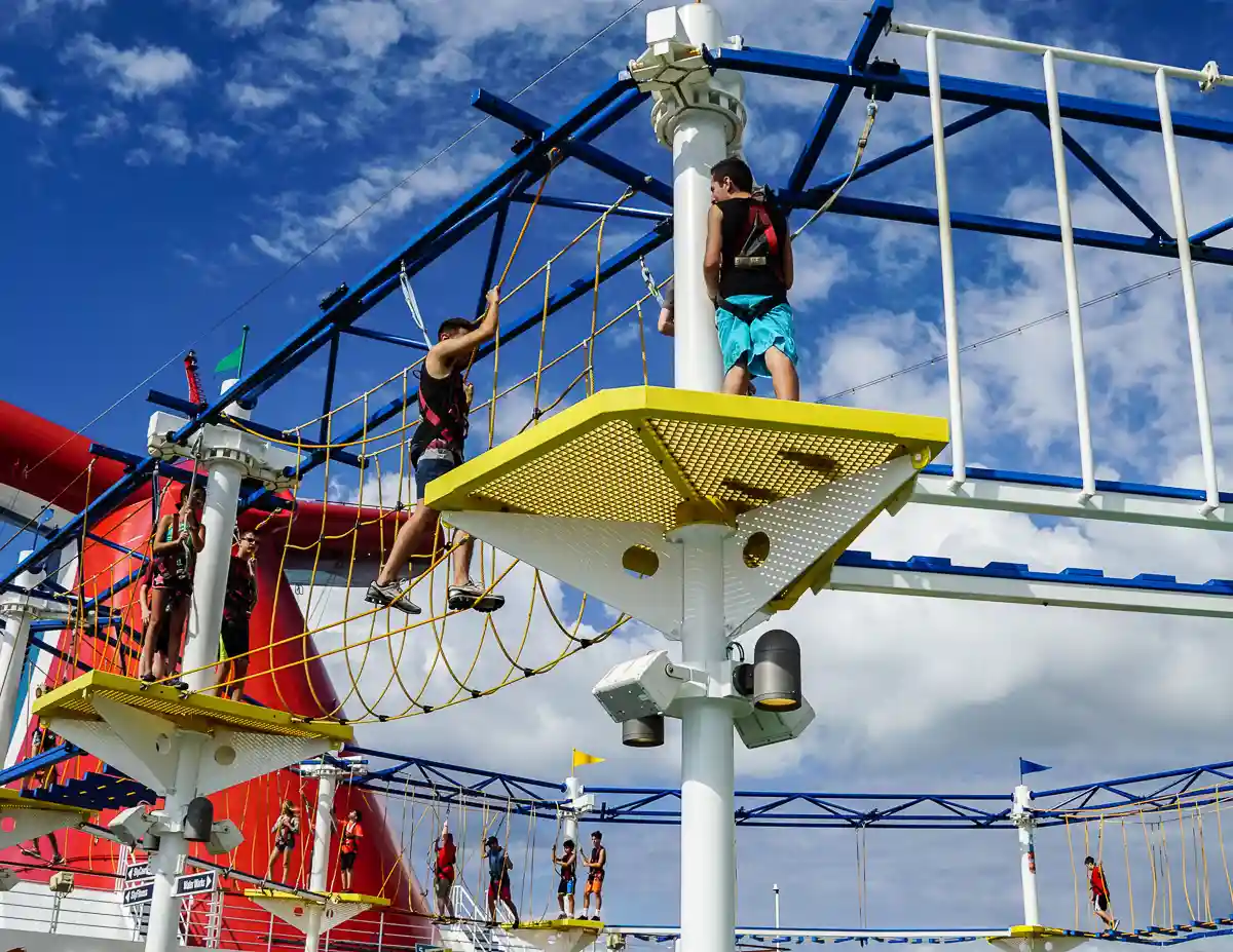 rope course on the carnival breeze