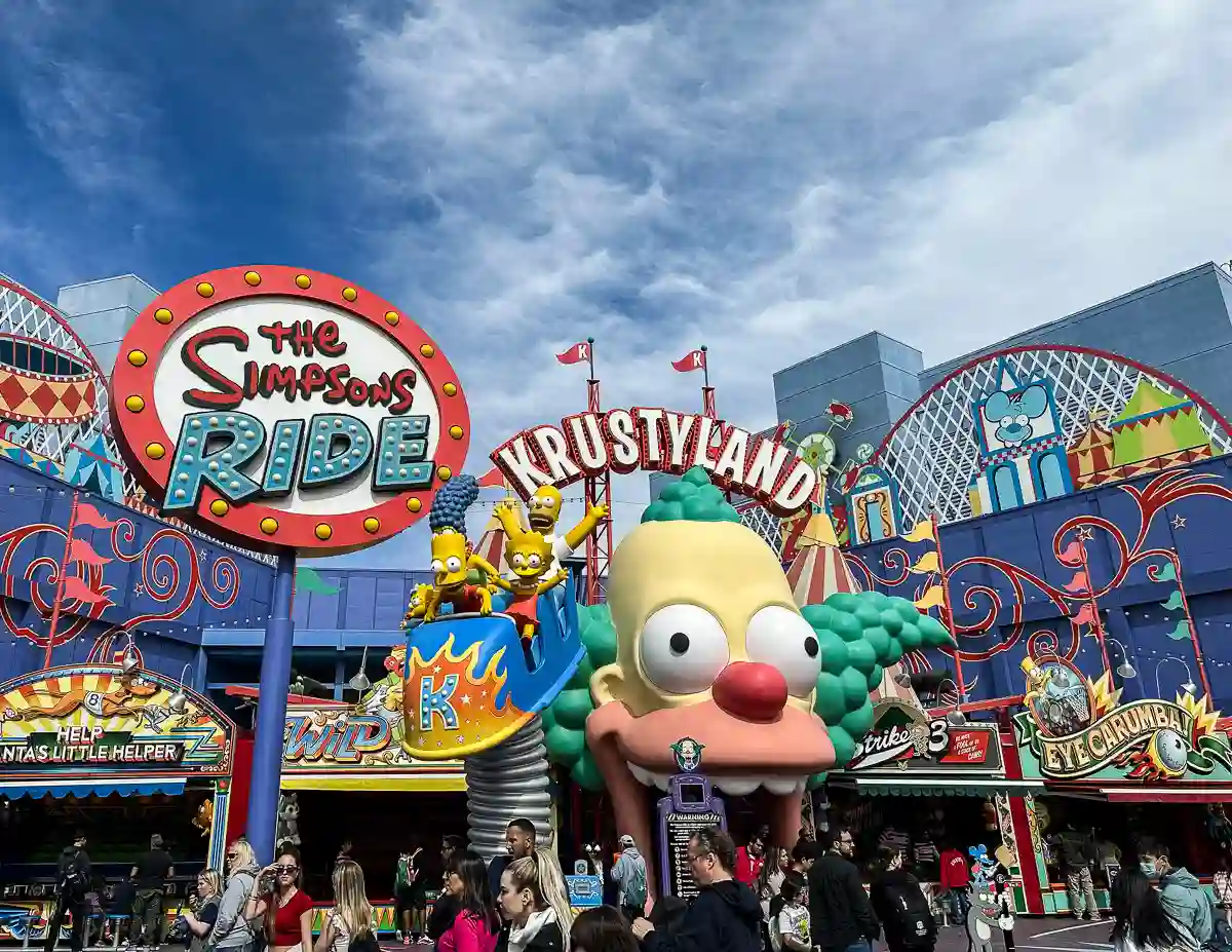 outside krustyland and the simpsons ride at universal studios hollywood