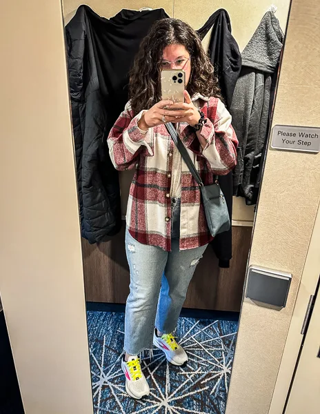 Jeans and sneakers for dinner on an alaskan cruise