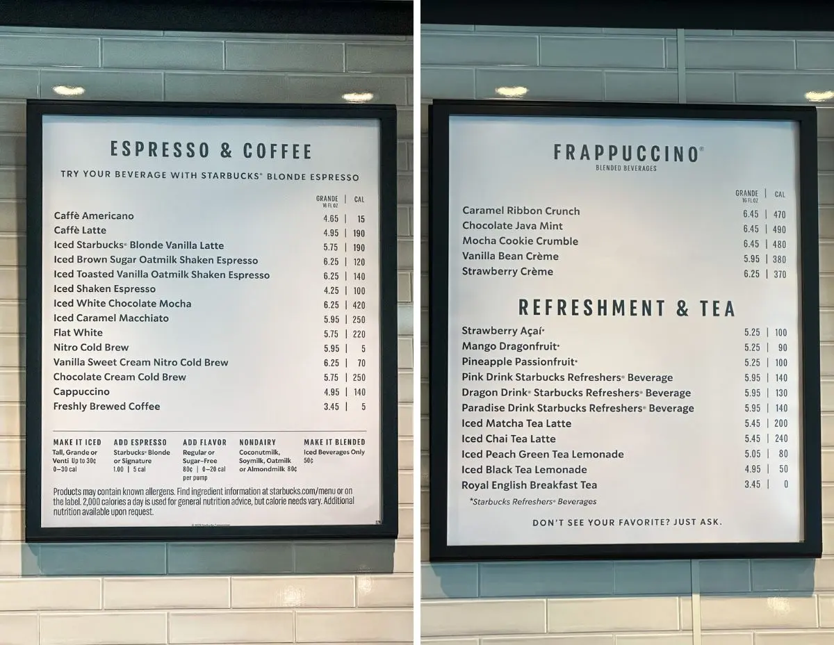 norwegian encore starbucks prices