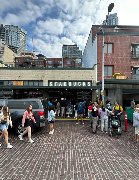 outside of the orignal starbucks in pike place market