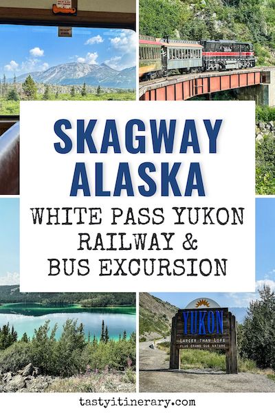 pinterest marketing pin | skagway alaska white pass yukon railway
