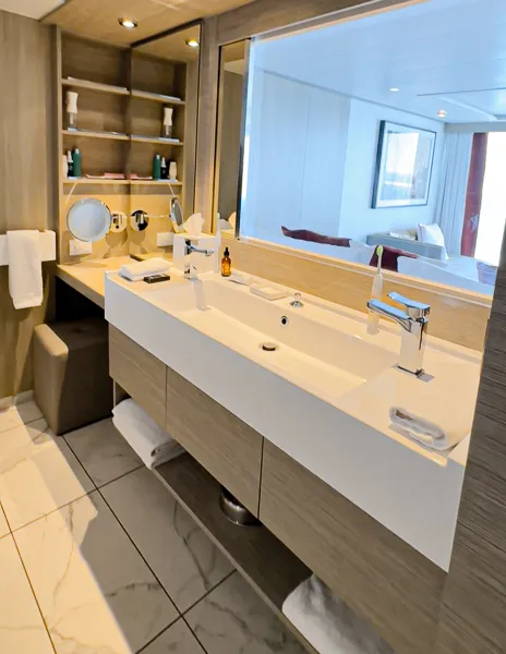 double sink in the celebrity beyond sky suite