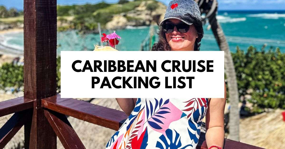 featured blog image with text caribbean cruise packing list