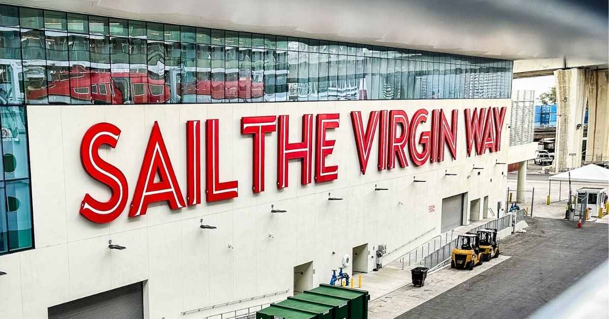 featured image with no text of sail the virgin way sign at miami cruise port