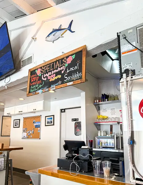 Interior of NDMK Fish House in Avalon, Catalina Island