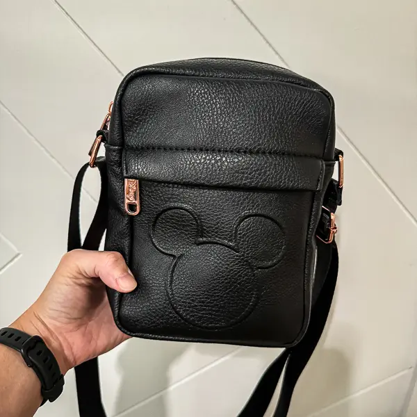 Black Disney crossbody bag with Mickey silhouette detail